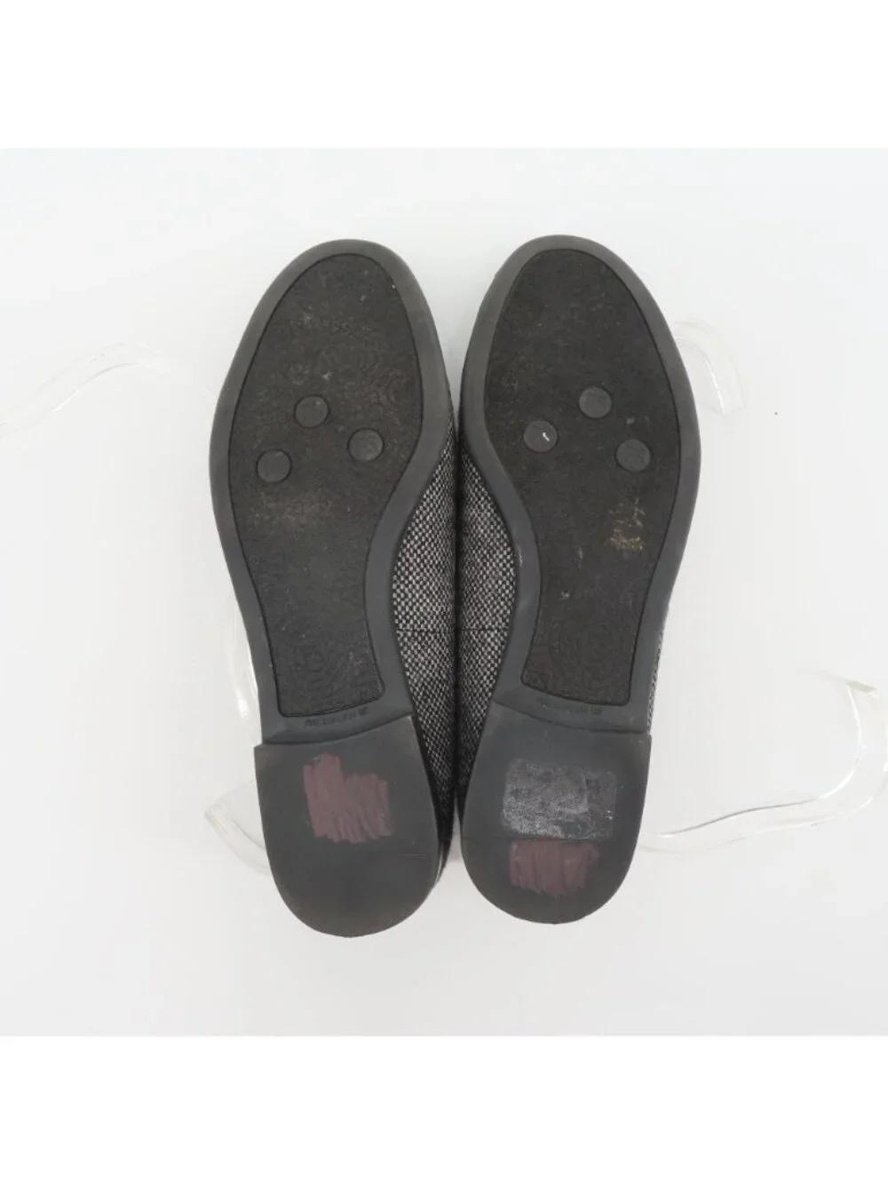 Franco Sarto Women 7.5 M TROLLEY Shiny Black Tweed Slip On Loafers Shoes Flats